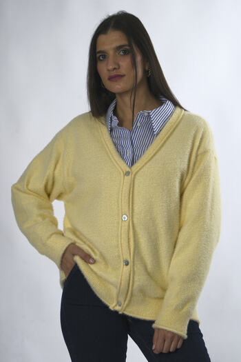 ABBRA Women's Bearded 4 Button Cardigan