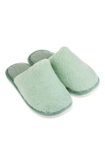 OEM Winter Slippers Mint Green with Faux Fur & Reinforced Sole for Women
