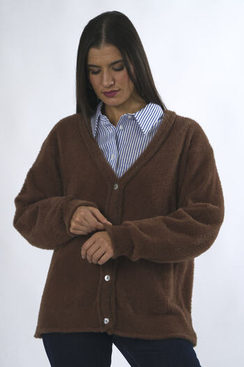 ABBRA Women's Bearded 4 Button Cardigan