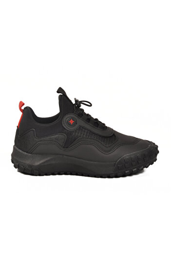 Aspor Black Rubber Laced Boys' Sports Shoes