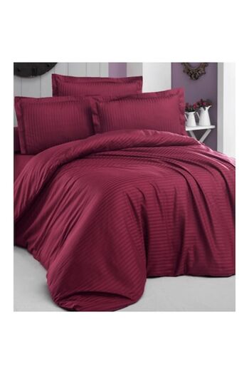PRO JAAD BUSINESS CONCEPT Double Bed Sheet Set, Home Hotel, 6 pieces, Damask Burgundy, 200 x 230 cm, PRO JAAD