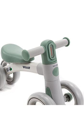 ADAMEX Welly 4-wheel balance bike, with LED handlebar lighting, EN71 tested, Grey Mint