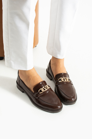 YM Pabuc Women's Loafer Shoes Chain Buckle Stylish Casual Shoes