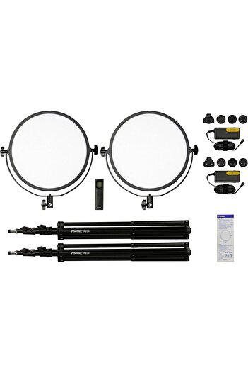 Phottix Nuada R3 II LED Light Twin Set Kit Black, R3 II TWIN KIT