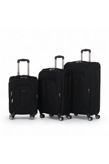 CAPATAN 3-piece canvas luggage set. The bags feature a practical design that's suitable for a variety of trips.