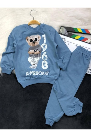 KGN GİYİM Boy's Top and Bottom Seasonal Tracksuit Set