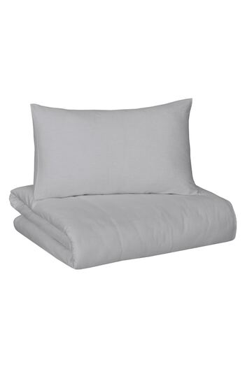 Kring bed linen set for one person, 2 pieces (duvet cover + pillowcase), 100% cotton, 205TC, Gray