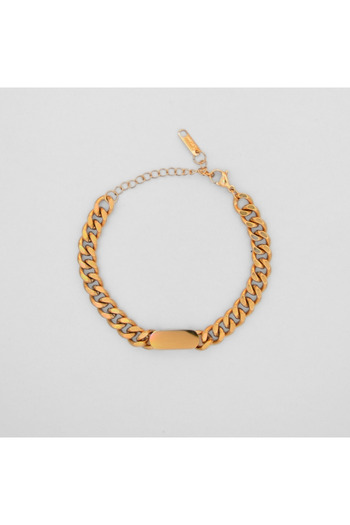 IMMACULATI Cuban Link - 18k gold plated stainless steel bracelet, waterproof, hypoallergenic