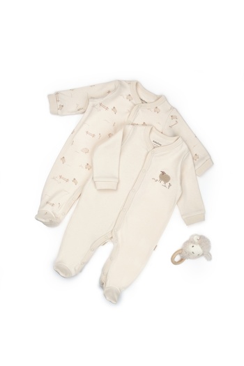 BabyCosy Organic Wear Baby 2-Piece Booties and Romper Set, 100% Organic Cotton, Baby and Newborn Series