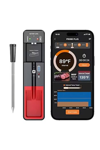 OEM Wireless Kitchen Thermometer, Smart Bluetooth Meat Thermometer with Mobile App Monitoring