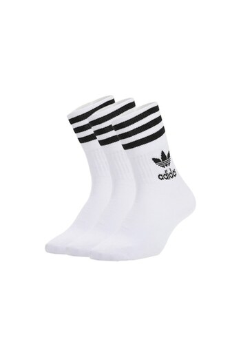 adidas Set 6 Pairs Mid Cut Socks GD3575, White, 37-39