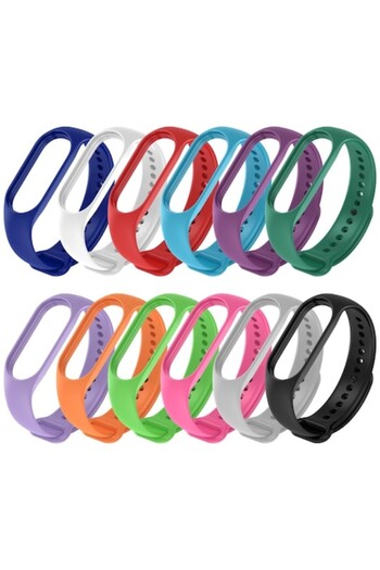 G FINITY Premium Silion SmartWatch Strap, Set of 12 Straps, Compatible with Xiaomi Mi Sma Fitness Bracelet