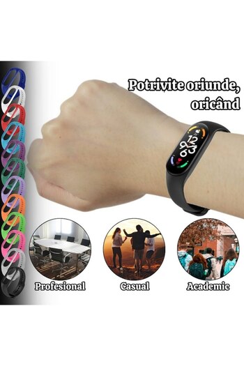 G FINITY Premium Silion SmartWatch Strap, Set of 12 Straps, Compatible with Xiaomi Mi Sma Fitness Bracelet