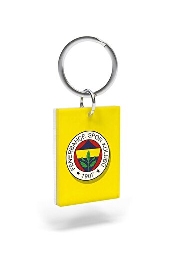 Fenerbahçe Licensed Yellow-Navy Blue Rod Keychain with Canary Wooden Box