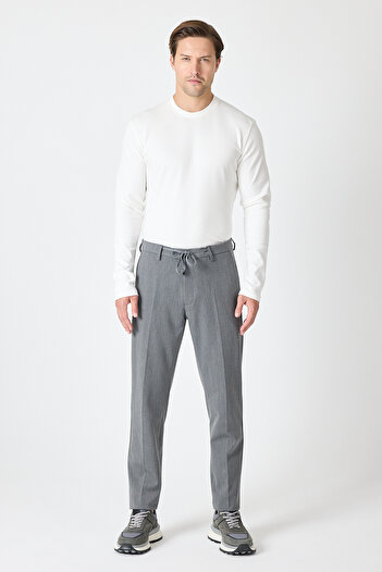 Frappoli Rollex Men's Medium Gray 4 Season Wearable Lycra Lace-Up Jogger Pants
