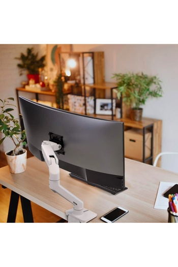 newnet Monitor Holder White Stand Hanger Bracket - Universal Holder for Monitors up to 13-27'' Inch
