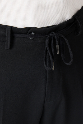 Frappoli Rollex Men's Black 4 Season Wearable Lycra Lace-Up Jogger Pants