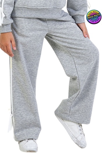 ww waka waka kids store Girls' Bow Detail Sweatpants – Comfortable Fit, Side Stripe, Casual Sports Pants