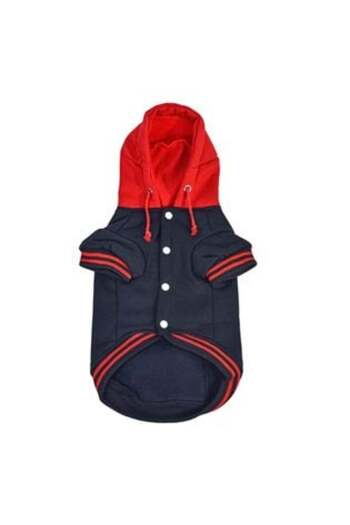 OEM Blue Red Hoodie with Hood Pocket & Buttons for Dogs