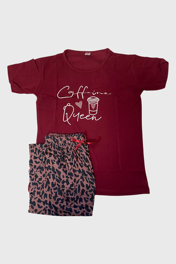JENİKA Women's Short Sleeve Printed Pajama Set