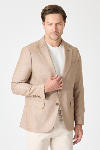 Frappoli Zasue Men's Mink Linen Look Sports Blazer Jacket