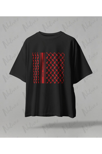 Nulivez Palestine Design Printed High Quality Compact Unisex Oversize T-Shirt
