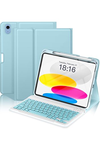 HYX for iPad 11th/10th Generation Case with Keyboard, Magnetic Wireless Detachable Folio case wi