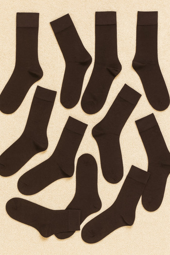 QKK Men's 12-Piece Plain Men's Cotton Socks Set