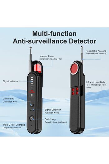 HYX Hidden Camera Detector, 2025 Hidden Bug and Device GPS Detector for Travel, Hotels, Home, Off