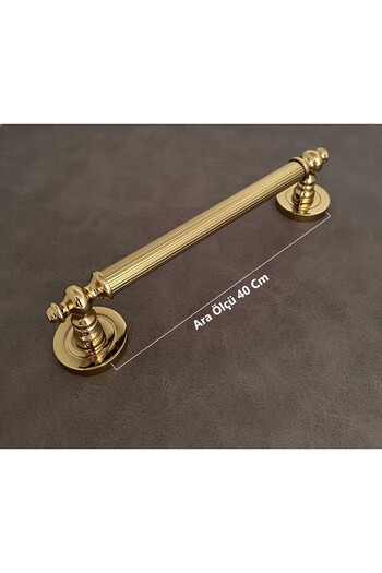 KOLDOOR Osmanlı Rustik Titanyum Altın Zamak Çekme Kol Sürgülü Kapı Kolu 40 Cm 1 Adet