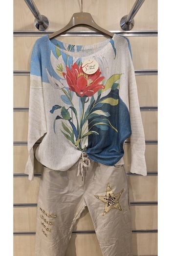 Park Moda Mercerized Blouse Mixed Floral Pattern