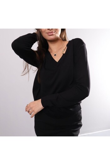 Butik Şans Buckle Detailed V-Neck Knitwear Blouse