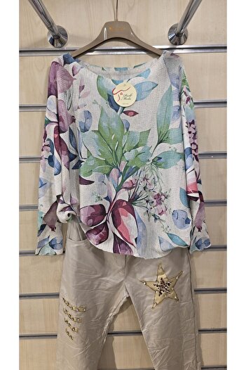 Park Moda Mercerized Blouse Mixed Floral Pattern