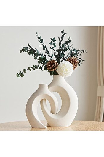 NEXIFY VAODO 2 PCS Bohemian Aesthetic Vase, Creative Ceramic Modern, Simple and High-End Home Decoration fo