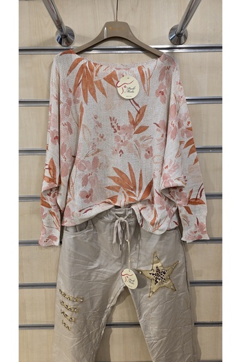 Park Moda Mercerized Blouse Mixed Floral Pattern