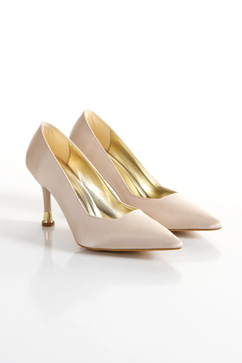 MFT AYAKKABI Ten Saten Stylish Thin Heeled Evening Shoes Suitable for Special Occasions