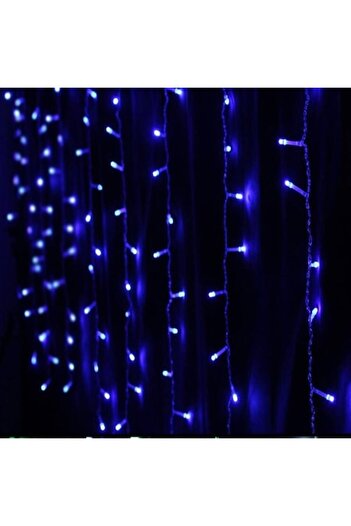 GOLD MARKET Christmas Curtain Lights for Indoor/Outdoor, IP44, 8m x 1m, 480 LEDs, Blue, 8 Light Modes with Remot