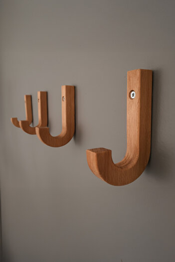 Kuzeylina 2-Piece Natural Wooden Wall Hanger – Beech Wood Hook Hanger |   Decorative & Durable Design