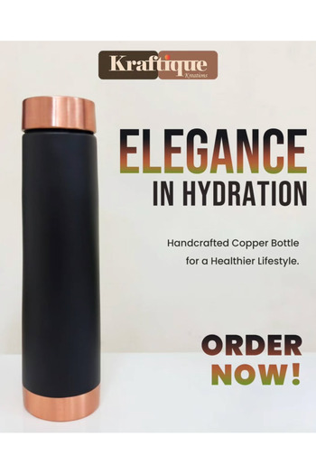 Kraftique Copper Bottle in Black Color