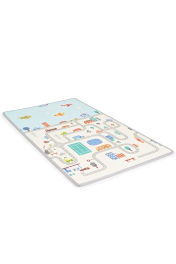 Moni Toys Thermal Play Mat on Roll, 180x100x1.5 cm, Double-Sided, Non-Slip, XPE Foam – Blue