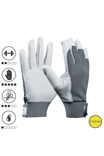 GEBOL 703432, Protective Gloves Uni Fit Comfort, Goat Leather and Spandex, Size 9/L