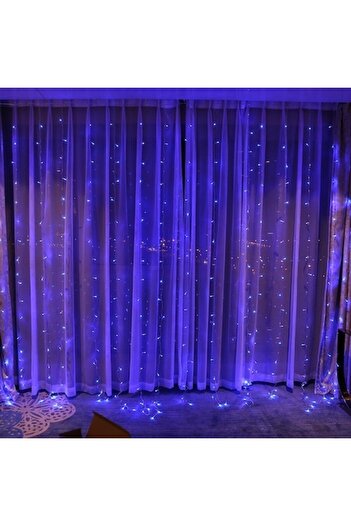 GOLD MARKET Christmas Curtain Outdoor Installation IP44, 4 m x 2 m, 480 LEDs, Blue, 8 games