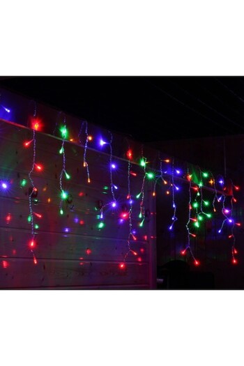 GOLD MARKET Outdoor Fringe Curtain Christmas Installation IP44, FLASH, 20 m x 0.7 m, 572 LEDs, Multicolor