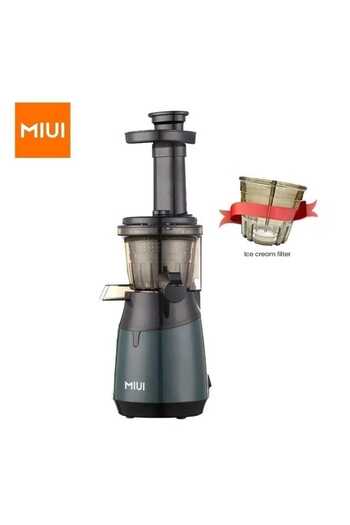 MIUI Electric juicer with slow (masticating) technology, cold press juicer for juicing fruits and vegetables, and filter for making ice cream