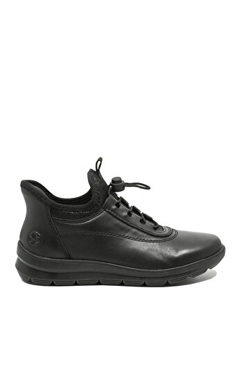 Rieker Low ankle boots with elastic edge, Rieker, black, leather