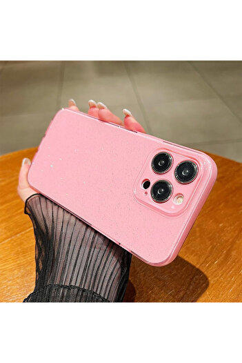 OEM Case compatible with iPhone 12, anti-shock, thin, elastic, Pink with glitter
