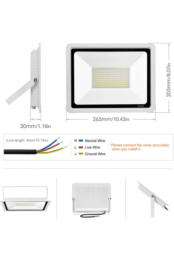 OEM Floodlight 100W, 8000Lm, 6500K, waterproof IP67, LED, white