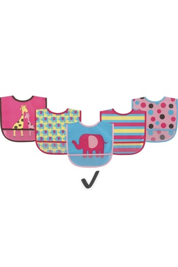 Generic Waterproof baby bib, easy to clean, available in a variety of colors