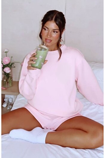 sole stories Women's Premium Pink Oversize Sweatshirt