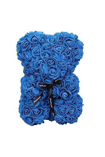 velve Set cadou fete, Ursulet floral din spuma 25 cm si Parfum Chic'n Glam Diamond 100 ml, Albastru